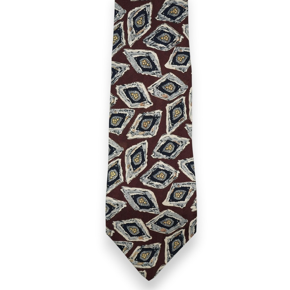 Vintage Robert Talbott Geometric Design 100% Silk Tie Made in USA ~ 57"